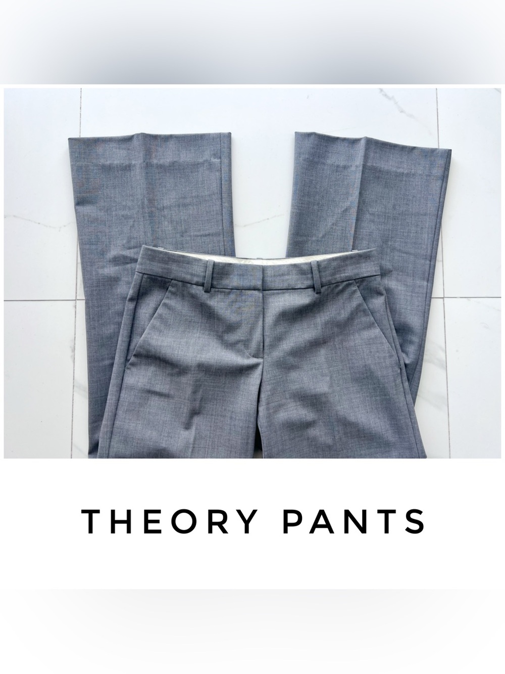 Theory pants size 4 grey wool dress slacks